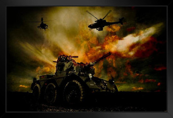 Apache Attack by Chris Lord Photo Photograph Black Wood Framed Art Poster 14x20