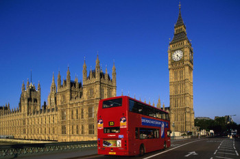 Big Ben Houses of Parliament Doubledecker Bus Photo Art Print Cool Huge Large Giant Poster Art 54x36