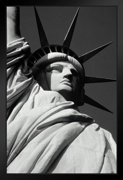 Statue of Liberty New York City Extreme Close Up Photo Art Print Black Wood Framed Poster 14x20