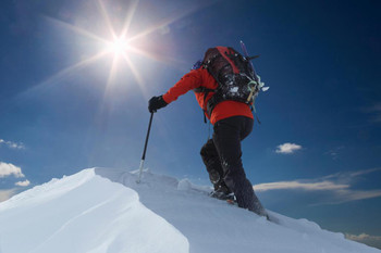 Lone Climber Reaching Mountain Top Inspirational Photo Art Print Cool Huge Large Giant Poster Art 54x36