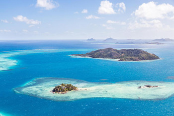 Aerial of Paradise Fijian Island Resort Photo Art Print Cool Huge Large Giant Poster Art 54x36