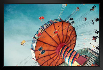 Saturday in the Park Navy Pier Swingers Chicago Photo Art Print Black Wood Framed Poster 20x14