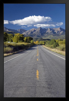 Colorado Route 62 to Telluride from Ridgeway Photo Art Print Black Wood Framed Poster 14x20