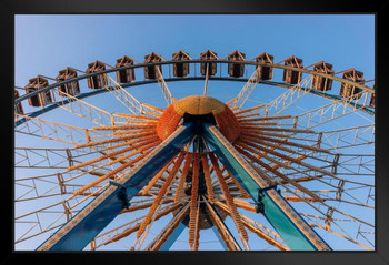 Carnival Sunset with an Ornate Ferris Wheel Photo Photograph Black Wood Framed Art Poster 20x14