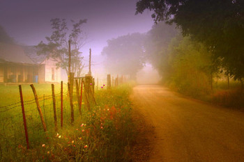 Road to Mysterious Scenic Texas Rural Road Photo Art Print Cool Huge Large Giant Poster Art 54x36