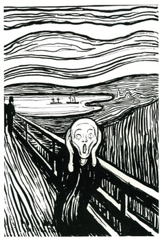 Edvard Munch The Scream Of Nature Expressionist Artist Illustration Lithograph Print Cool Huge Large Giant Poster Art 36x54