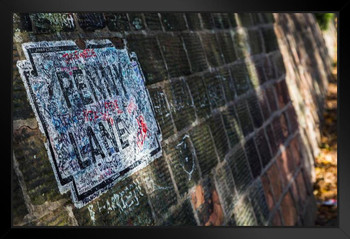 Penny Lane City of Liverpool England Painted Sign Photo Art Print Black Wood Framed Poster 20x14
