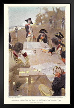 Bonaparte Explaining Plan for Taking Toulon Vintage Art Print Black Wood Framed Poster 14x20