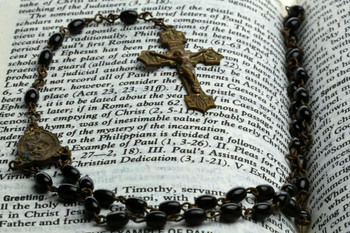 Prayer Beads Rosary on a Holy Bible Art Print Cool Huge Large Giant Poster Art 54x36