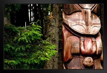 Sitka Totems Sitka National Historical Park Photo Art Print Black Wood Framed Poster 20x14