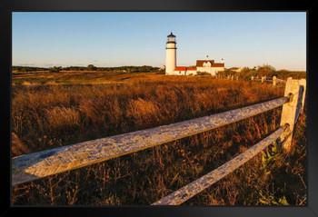 Highland Light Lighthouse North Truro Cape Cod National Seashore Photo Black Wood Framed Art Poster 20x14