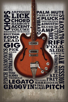Guitar Riffs Word Art Music Cool Huge Large Giant Poster Art 36x54