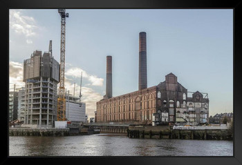 Lots Road Power Station London Architecture from the River Thames Photo Art Print Black Wood Framed Poster 20x14