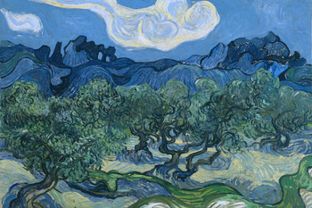 Vincent Van Gogh The Olive Trees Van Gogh Wall Art Impressionist Painting Style Nature Spring Flower Wall Decor Landscape Field Forest Poster Romantic Artwork Cool Huge Large Giant Poster Art 54x36