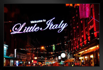 Welcome to Little Italy Sign Lower Manhattan New York City NYC Photo Art Print Black Wood Framed Poster 20x14