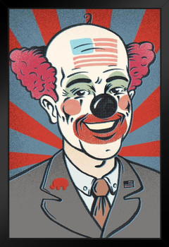 Likely Republican Candidate Clown Funny Black Wood Framed Poster 14x20