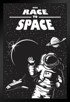 The Race To Space Art Print Black Wood Framed Poster 14x20