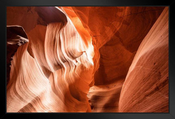 Lower Antelope Canyon Arizona Sandstone Formations Photo Art Print Black Wood Framed Poster 20x14