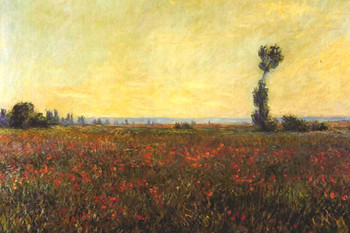 Claude Monet Red Poppy Field Impressionist Art Posters Claude Monet Prints Nature Landscape Painting Claude Monet Canvas Wall Art French Wall Decor Monet Art Cool Huge Large Giant Poster Art 54x36