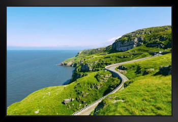 Winding Road At Great Orme North Wales Landscape Photo Black Wood Framed Poster 20x14