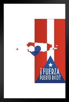 Puerto Rico Relief Recovery Hurricane Maria Black Wood Framed Poster 14x20