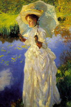 John Singer Sargent Morning Walk Realism Sargent Painting Artwork Woman Portrait Wall Decor Oil Painting French Poster Prints Fine Artist Decorative Wall Art Cool Huge Large Giant Poster Art 36x54