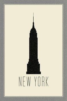 Cities New York City Empire State Building Cream Cool Huge Large Giant Poster Art 36x54