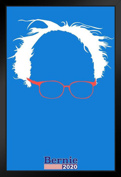 Bernie Sanders 2020 Hair and Glasses Campaign Black Wood Framed Art Poster 14x20