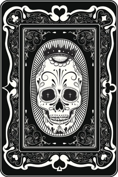 Laminated Mexican Day of the Dead Poker Face Card Art Print Poster Dry Erase Sign 12x18 Laminated Mexican Day of the Dead Poker Face Card Art Print Poster Dry Erase Sign 12x18