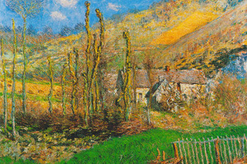 Laminated Claude Monet Val de Falaise Giverny 1885 Impressionist Art Posters Claude Monet Prints Nature Landscape Painting Claude Monet Canvas Wall Art French Wall Decor Poster Dry Erase Sign 18x12