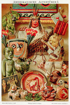 Laminated Latin America Mayan Inca and Aztec Antiquities 1895 Art Print Poster Dry Erase Sign 12x18