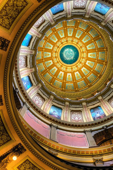 Laminated Michigan State Capitol Rotunda Lansing Michigan Photo Art Print Poster Dry Erase Sign 12x18