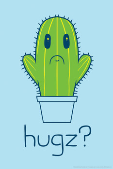 Hugz Cute Cactus Humor Cool Wall Art Print Poster 12x18