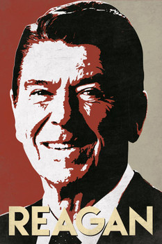 Laminated President Ronald Reagan Pop Art Portrait Poster Dry Erase Sign 12x18