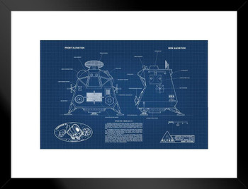 Lost In Space Space Pod Blueprint Matted Framed Art Print Wall Decor 20x26 inch