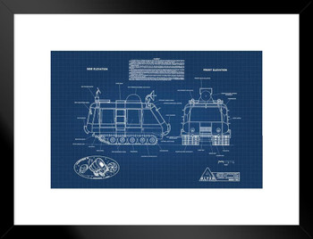 Lost In Space Chariot Blueprint Matted Framed Wall Art Print 20x26 inch