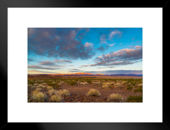 Nevada Desert Nature Landscape Cloudy Sky Photo Matted Framed Art Print Wall Decor 20x26 inch