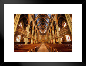 Notre Dame Basilica Cathedral Ottawa Ontario Canada Photo Art Print Matted Framed Wall Art 26x20 inch