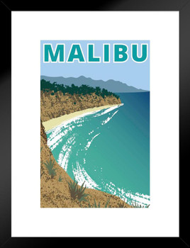 Point Dume Natural Preserve Malibu California Travel Art Print Matted Framed Wall Art 20x26 inch