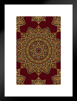 Colorful Oriental Tapestry Pattern Matted Framed Art Print Wall Decor 20x26 inch