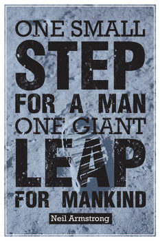 One Small Step For a Man Neil Armstrong Quotation Cool Wall Art Print Poster 12x18