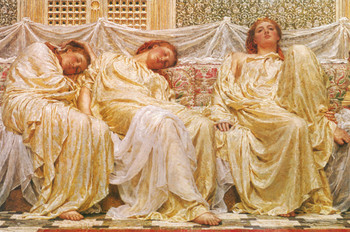 Albert Joseph Moore The Dreamers 1882 Academicism Style Victorian Oil On Canvas Cool Wall Art Print Poster 12x18