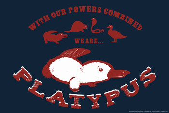 With Our Powers Combined We Are Platypus Animal Humor Cool Wall Art Print Poster 18x12