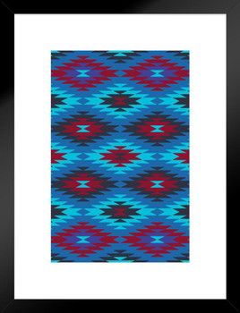 Native American Navaho Style Tribal Culture Matted Framed Art Print Wall Decor 20x26 inch