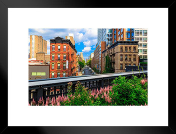 High Line Park Greenway Rail Trail Manhattan New York City NYC Photo Matted Framed Art Print Wall Decor 26x20 inch