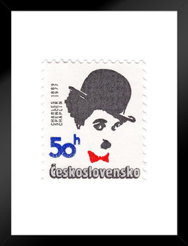 Sir Charles Spencer Charlie Chaplin Movie Film Actor Postal Stamp Matted Framed Art Wall Decor 20x26