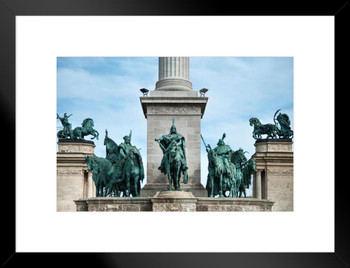 Heroes Square Seven Chieftains of the Magyarsin Budapest Hungary Photo Matted Framed Art Print Wall Decor 26x20 inch
