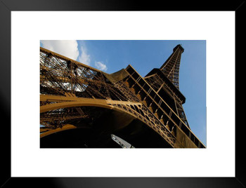 Eiffel Tower Framework From Below Paris France Photo Matted Framed Art Print Wall Decor 26x20 inch