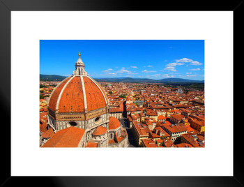 Cathedral of Saint Mary of the Flower Florence Italy Photo Matted Framed Art Print Wall Decor 26x20 inch