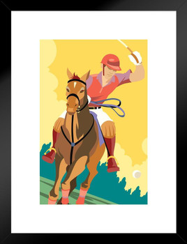 Man on Horseback Playing Polo Illustration Horses Decor Galloping Horses Wall Art Horse Poster Print Poster Horse Pictures Wall Decor Running Horse Breed Poster Matted Framed Art Wall Decor 20x26